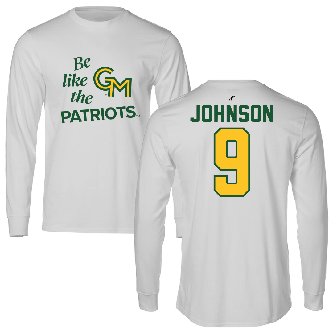 George Mason University Basketball Light Gray Be Like Us Long Sleeve - #9 Kam Johnson