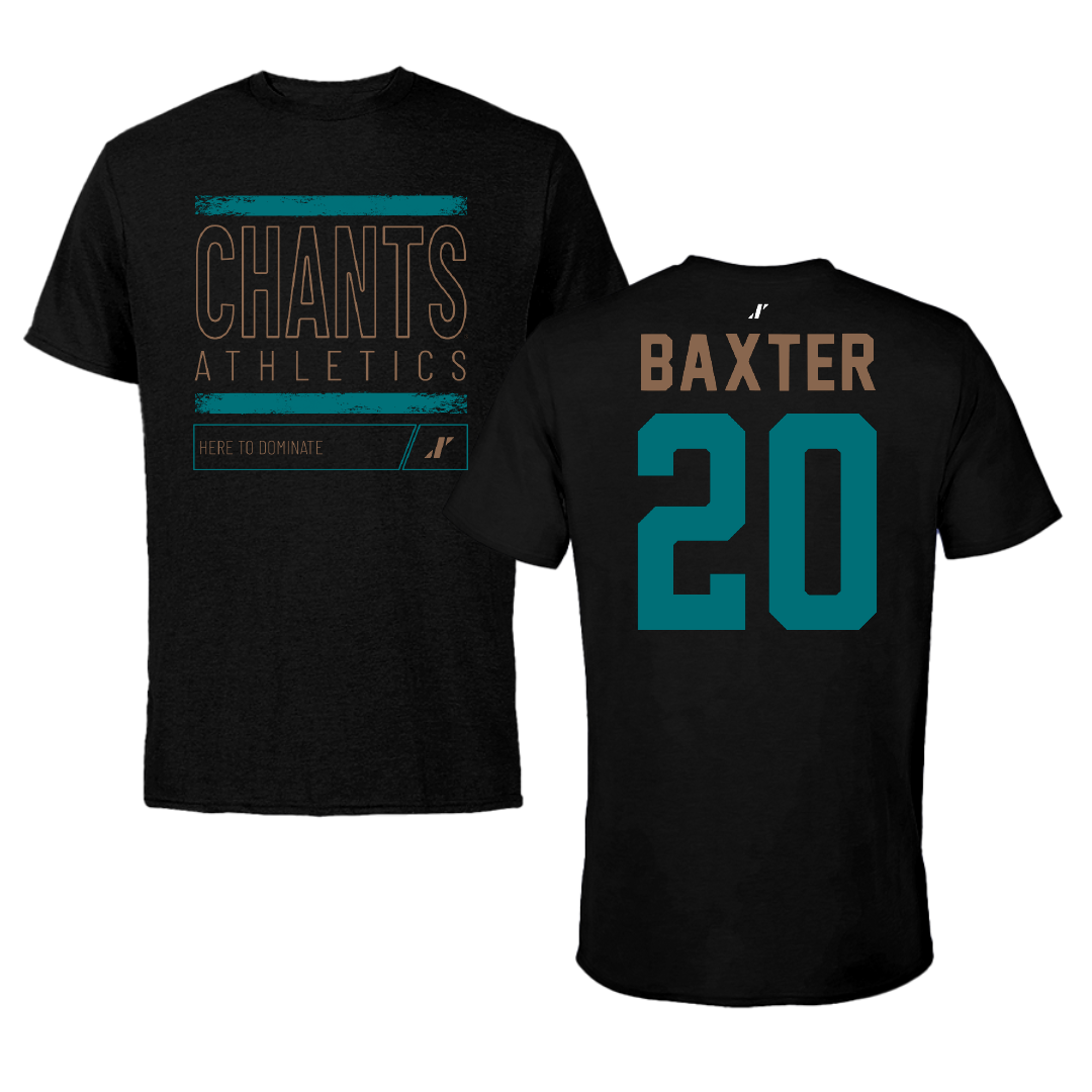 Coastal Carolina University Softball Black Dominate Performance Tee - #20 Moira Baxter
