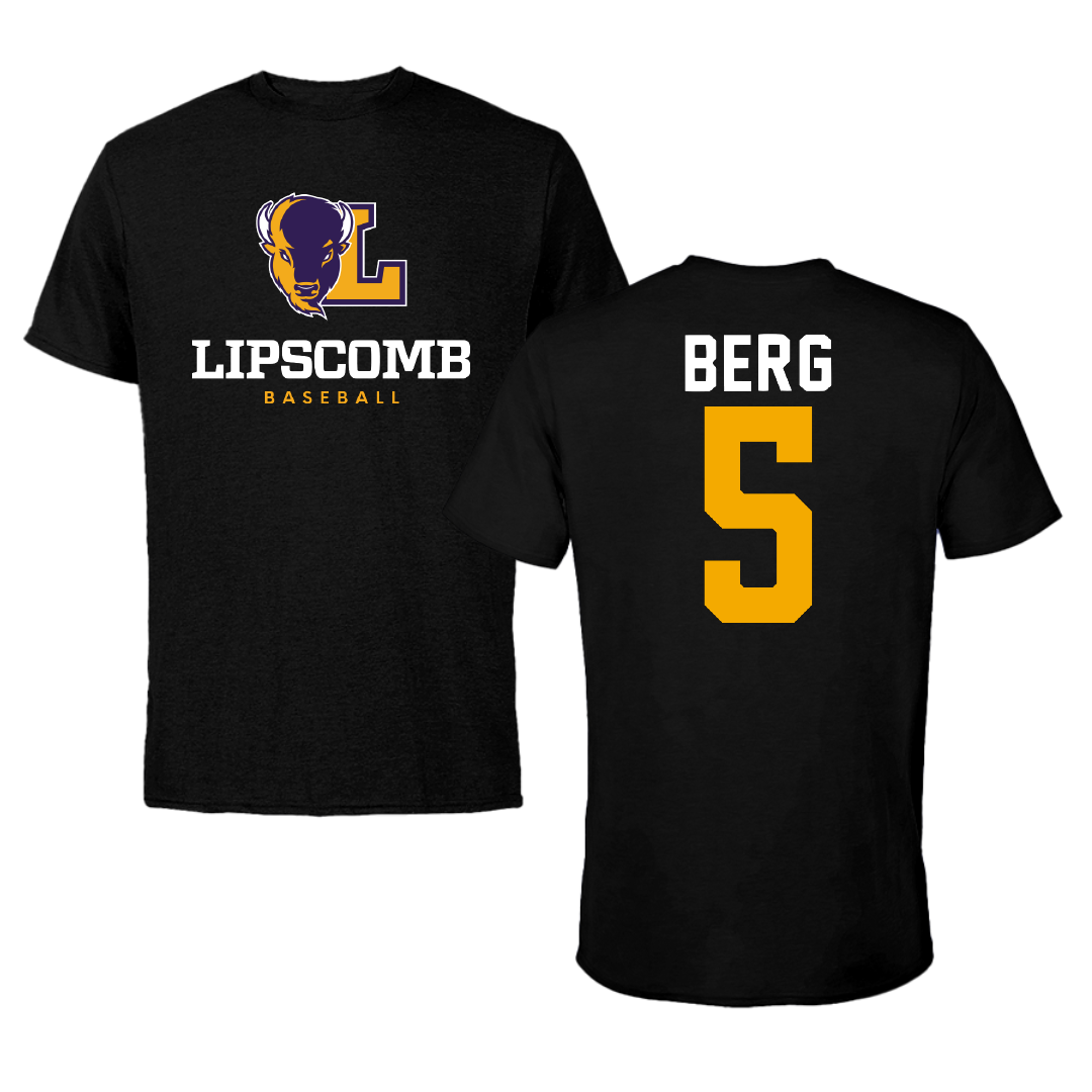 Lipscomb University Baseball Black Performance Tee - #5 Jake Berg