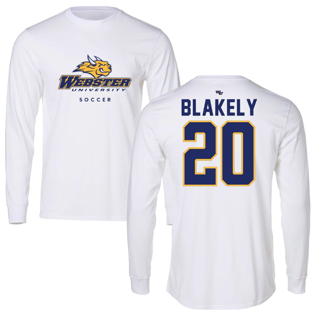 Webster University Soccer White Long Sleeve - #20 Malaya Blakely