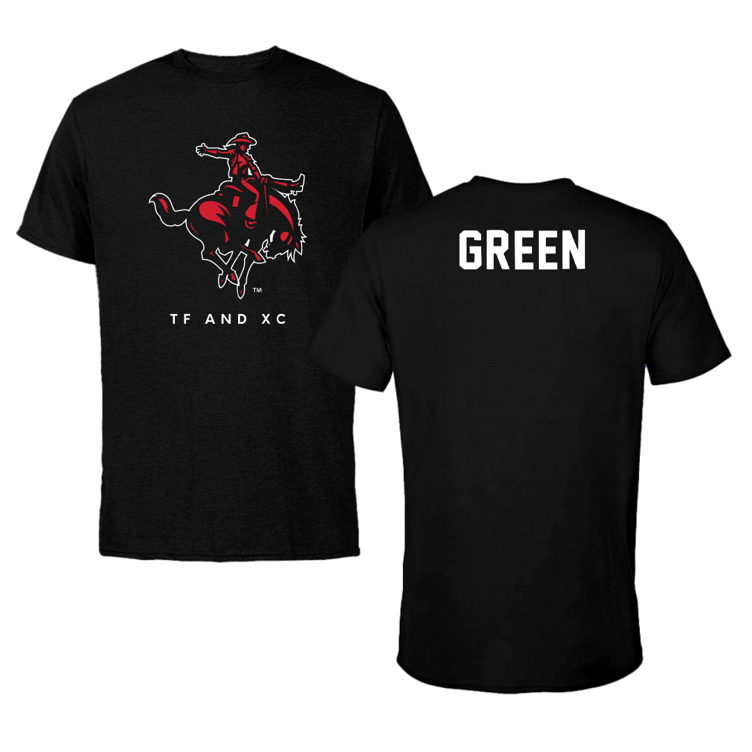Northwestern Oklahoma State University TF and XC Black Tee - Damarquos Green