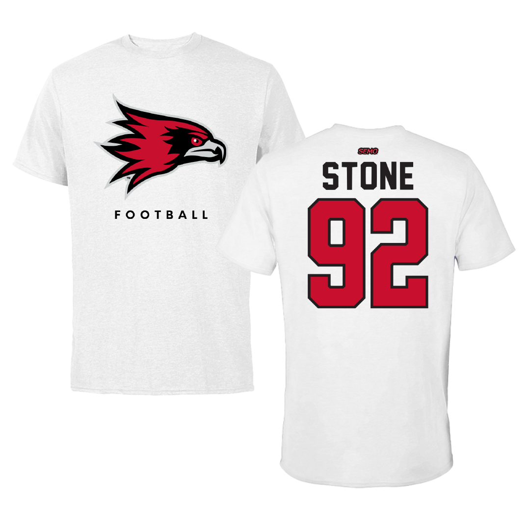 Southeast Missouri State University Football White Performance Tee - #92 Jaylon Stone