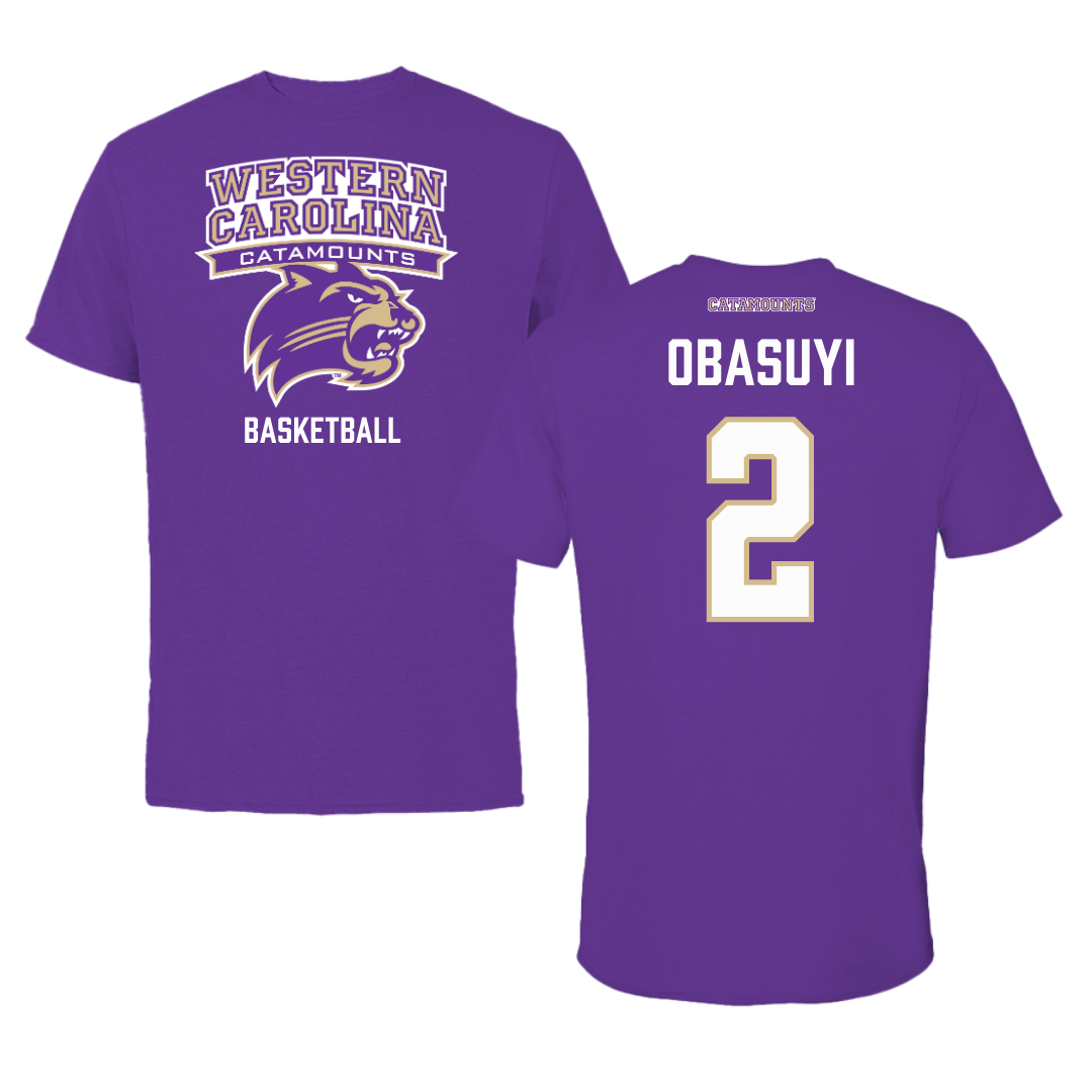 Western Carolina University Basketball Purple Performance Tee - #2 Kehinde Obasuyi