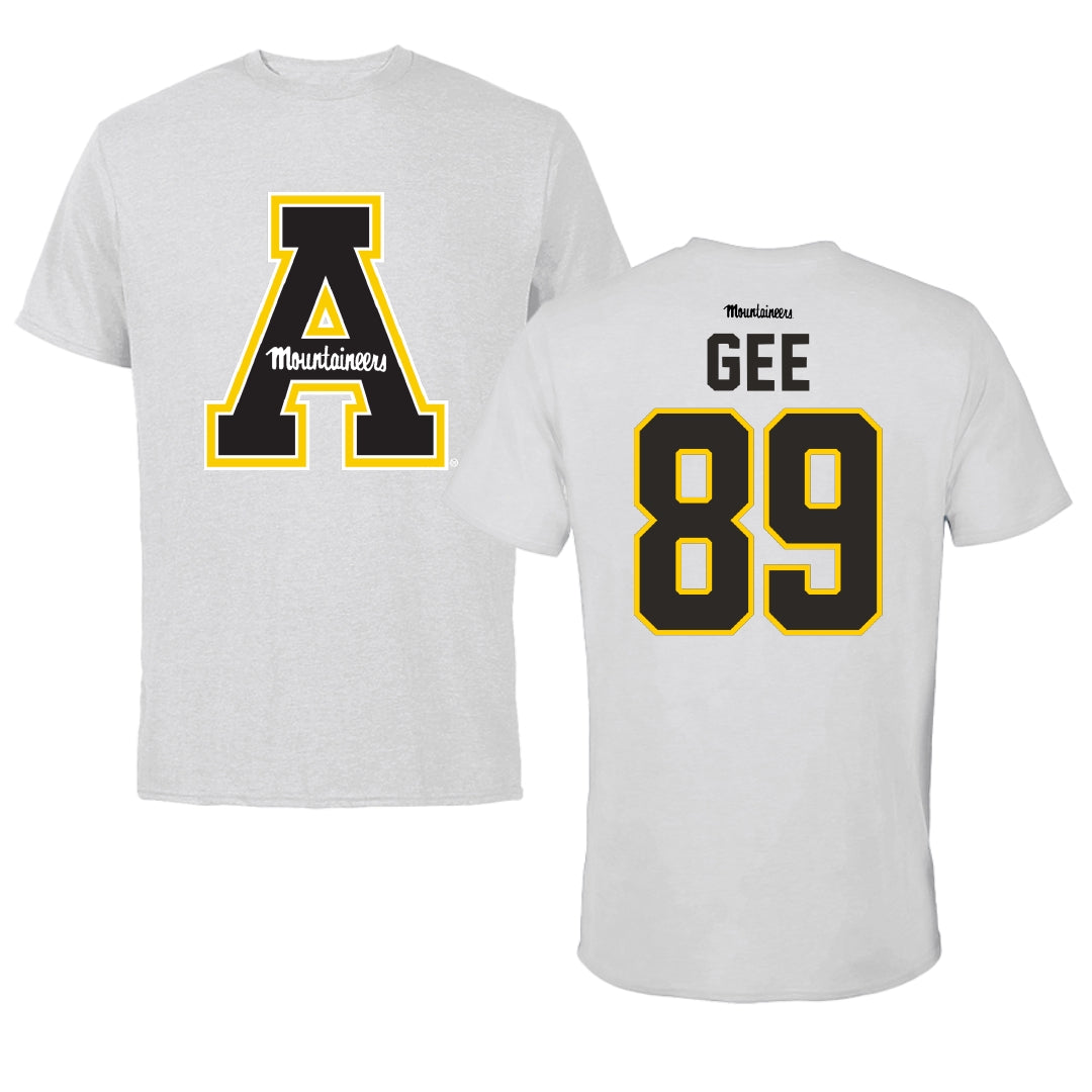 Appalachian State University Football Light Gray Performance Tee - #89 Bryce Gee