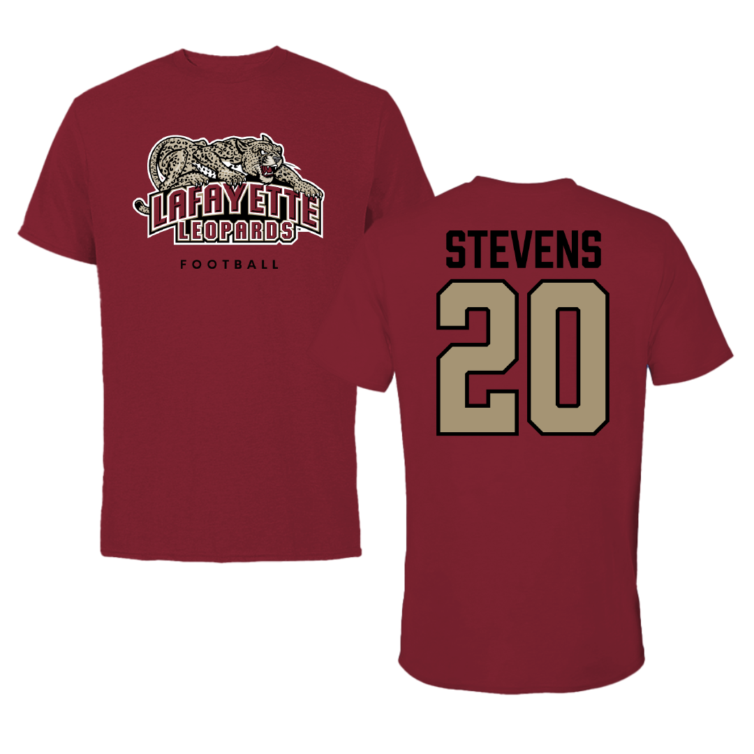 Lafayette College Football Cardinal Tee - #20 Robert Stevens
