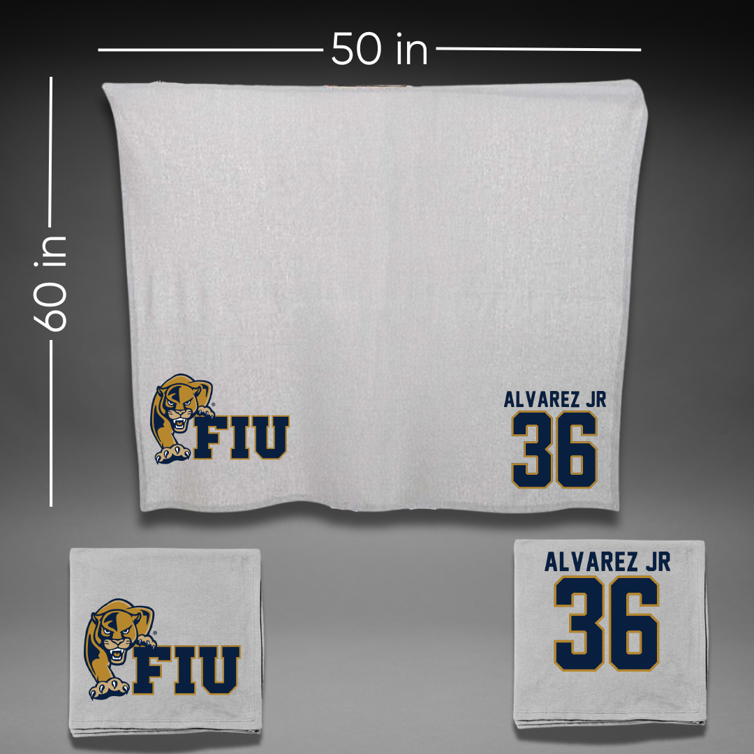 Florida International University Baseball Gray Blanket - #36 Enrique Alvarez Jr