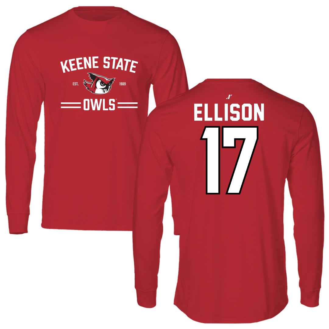 Keene State College Baseball Red General Performance Long Sleeve - #17 Dylan Ellison