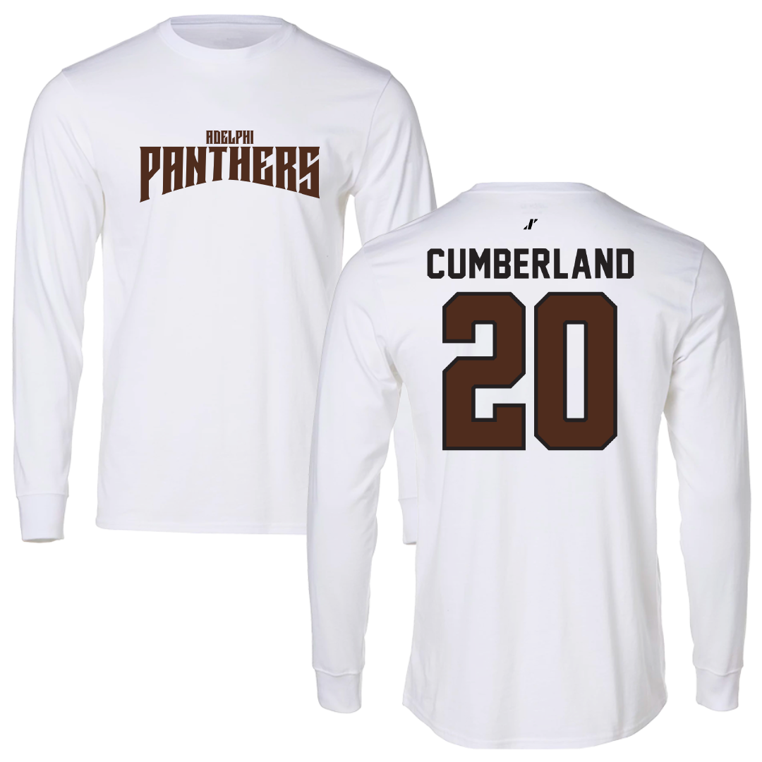 Adelphi University Basketball White Classic Performance Long Sleeve - #20 Myles Cumberland