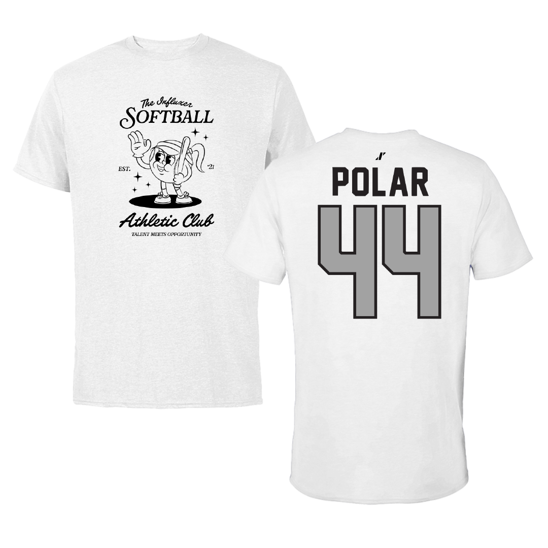 Softball White Influxer Athletic Club Tee - #44 Moriah Polar