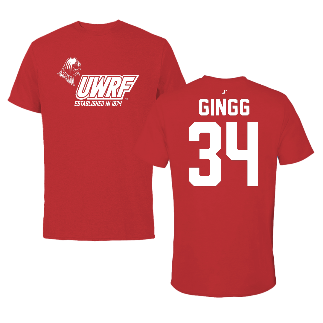 University of Wisconsin-River Falls Football Red General Performance Tee - #34 Conrad Gingg