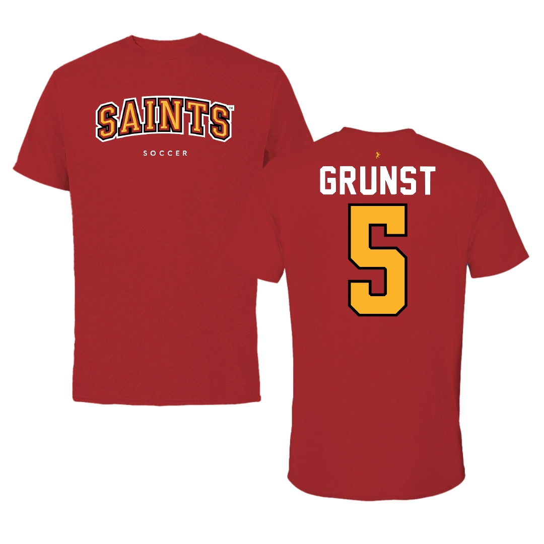 Flagler College Soccer Red Tee - #5 Henley Grunst