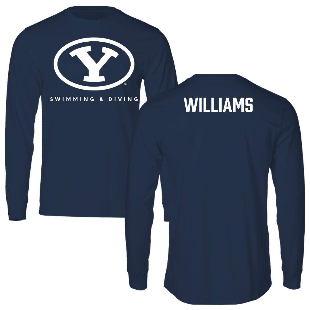 Brigham Young University Swimming & Diving Navy Performance Long Sleeve - Halli Williams