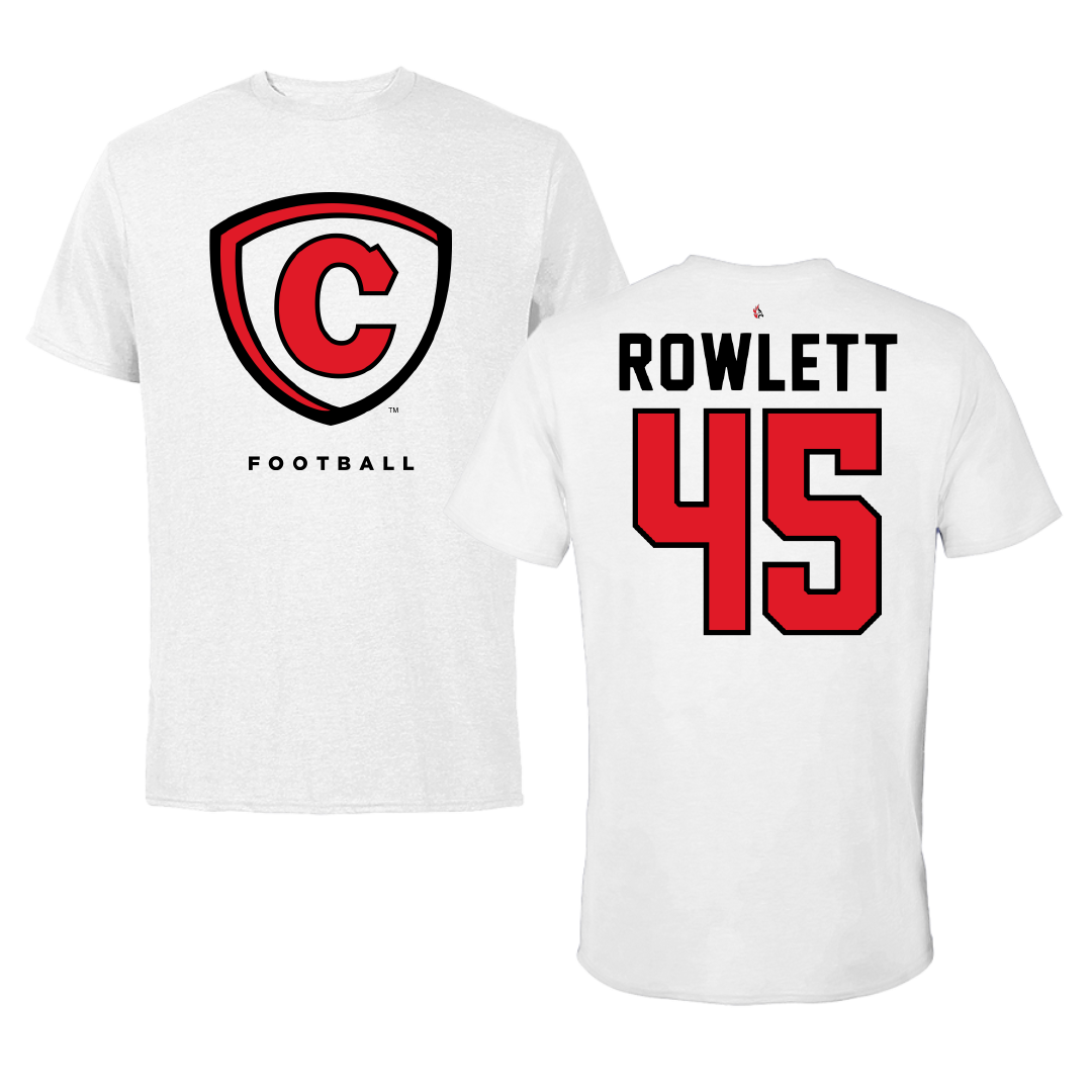 Carthage College Football White Tee - #45 Jeremy Rowlett