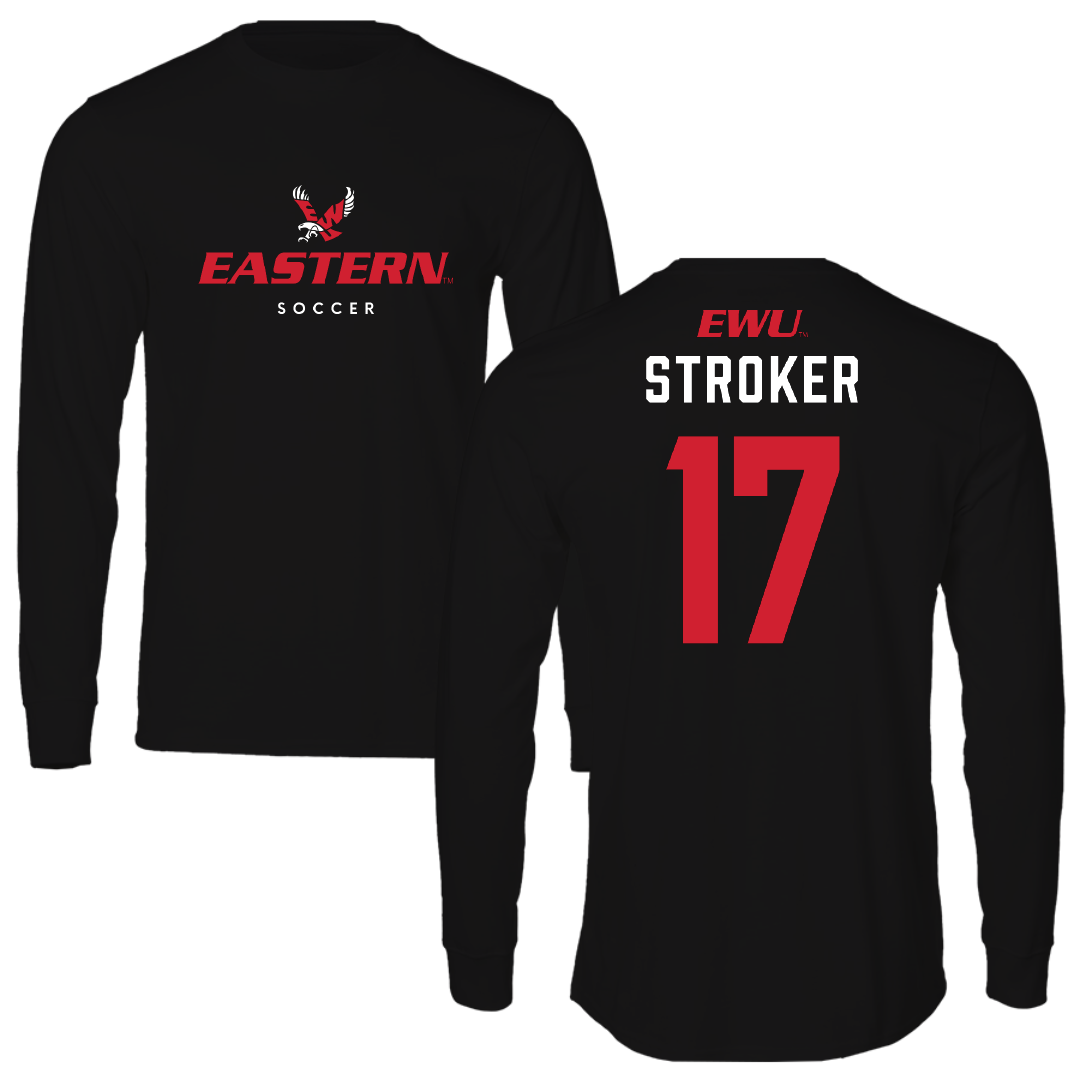 Eastern Washington University Soccer Black Eastern Performance Long Sleeve - #17 Kyla Stroker