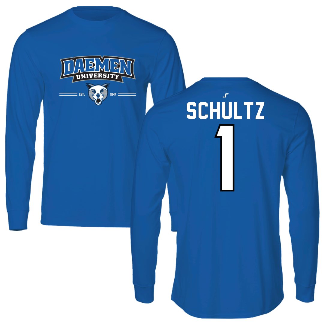 Daemen University Soccer Blue General Performance Long Sleeve - #1 Rebecca Schultz