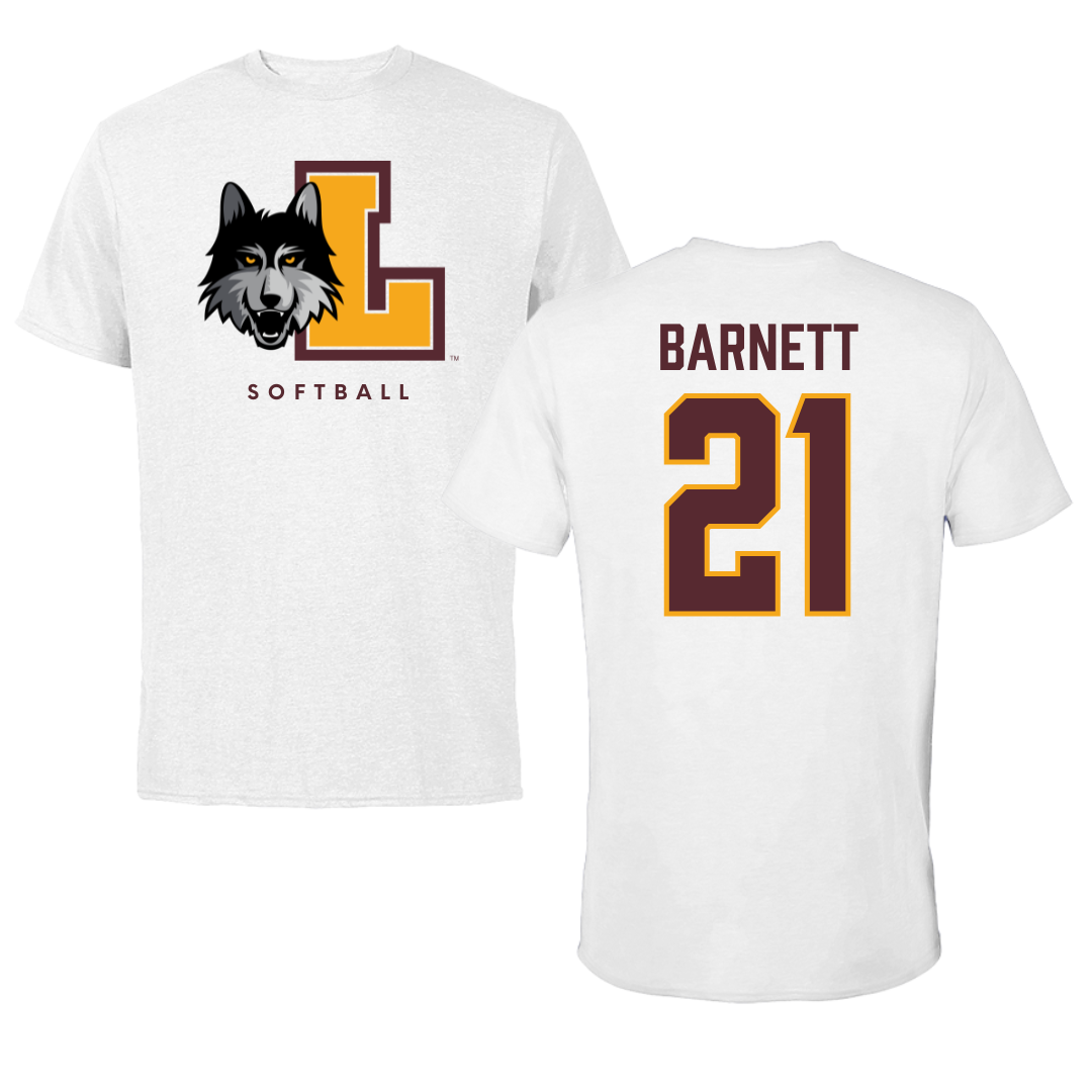 Loyola University-Chicago Softball White Tee - #21 Sydney Barnett