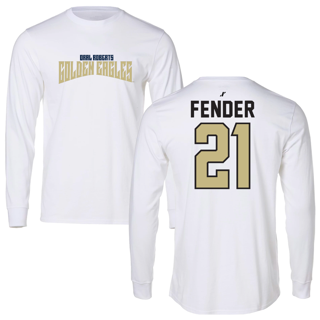 Oral Roberts University Baseball White Classic Performance Long Sleeve - #21 Ethan Fender