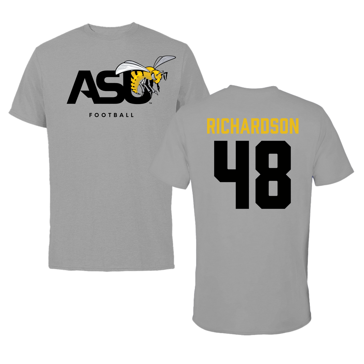 Alabama State University Football Dark Gray Tee - #48 Myles Richardson