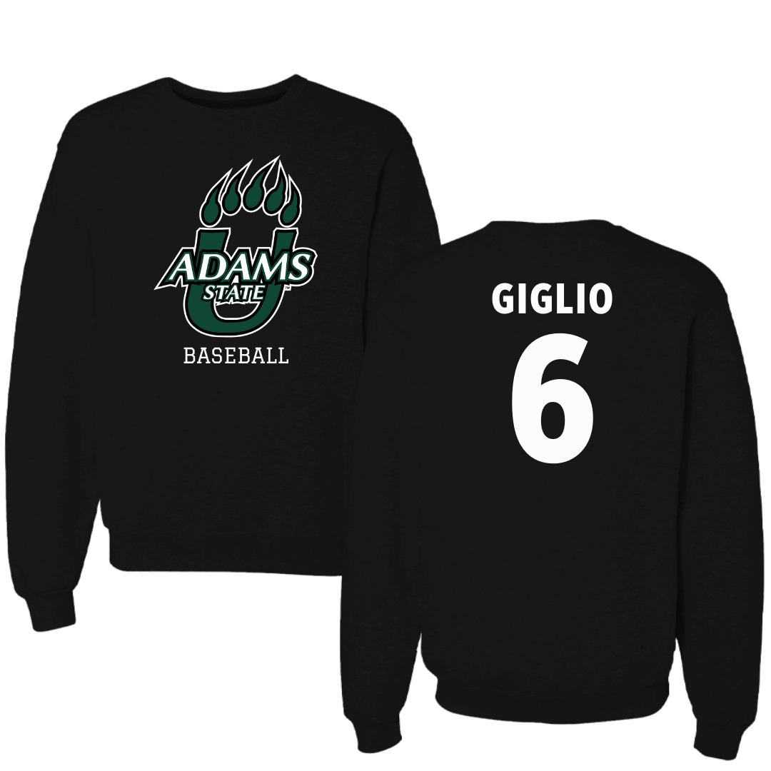 Adams State University Baseball Black State Crewneck - #6 Paul Giglio