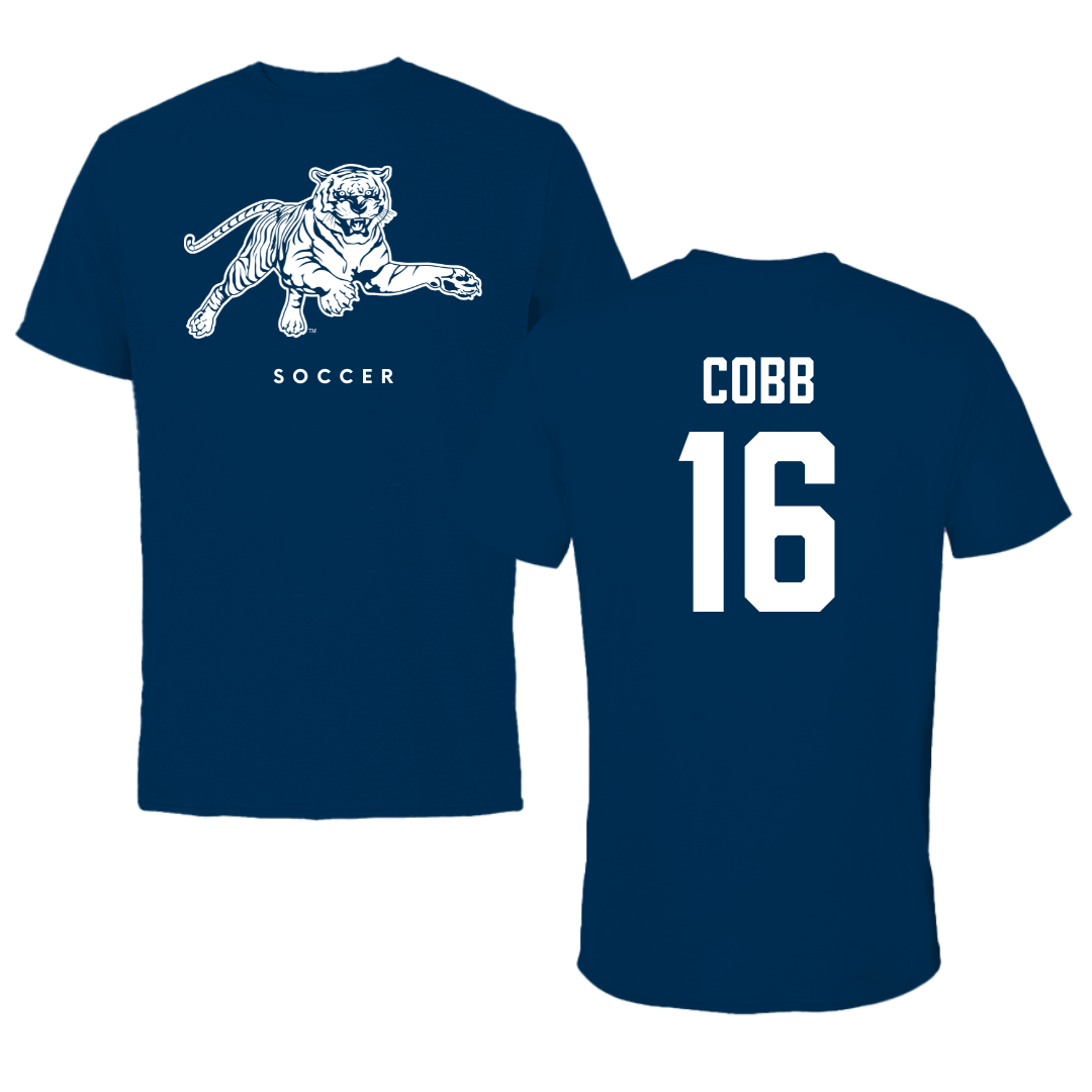 Jackson State University Soccer Navy Tee - #16 Olivia Cobb