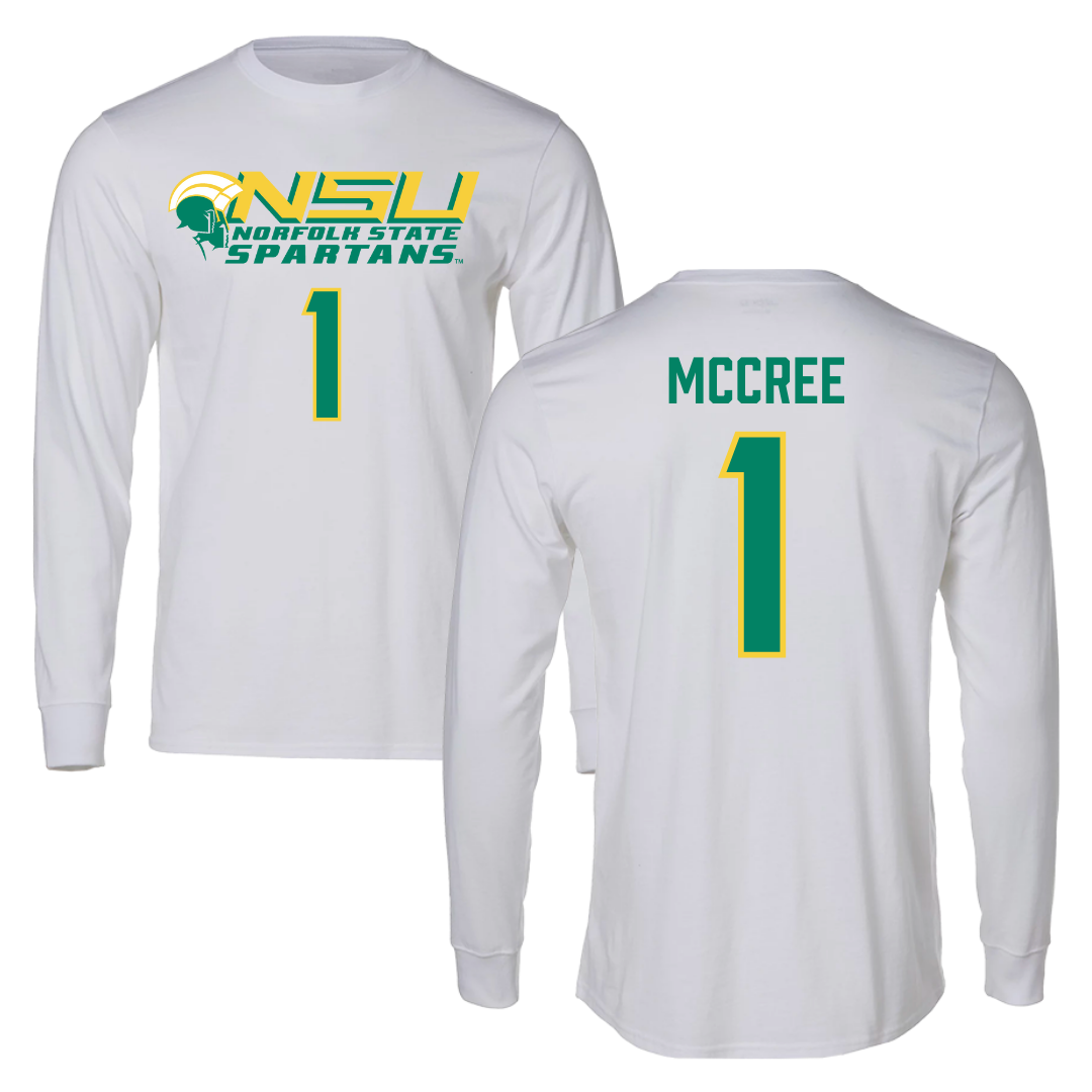 Norfolk State University Volleyball White Long Sleeve - #1 Sydney McCree