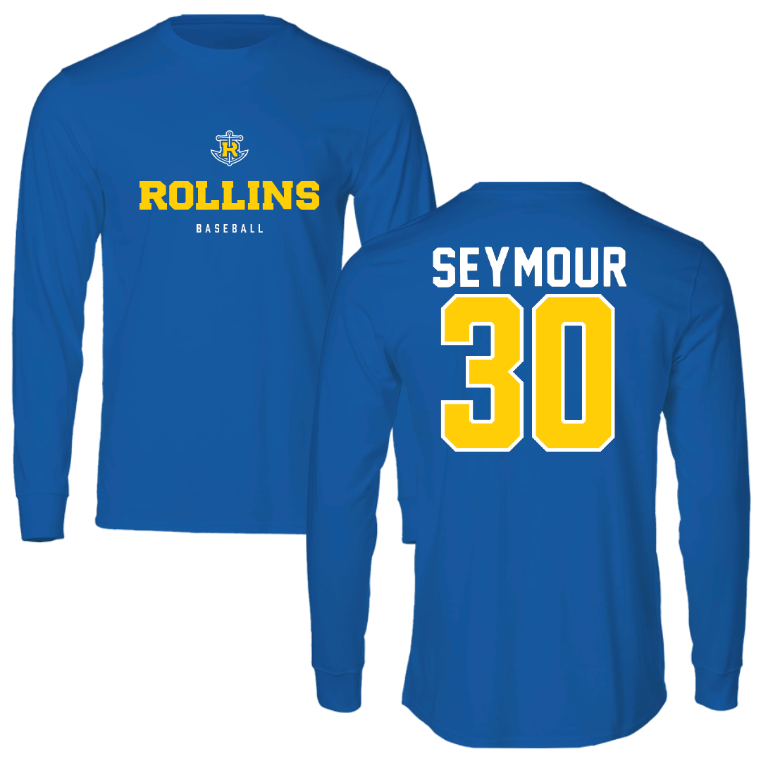 Rollins College Baseball Blue Block Long Sleeve - #30 AJ Seymour