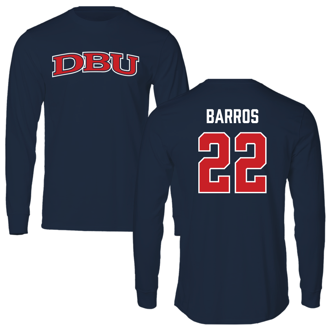 Dallas Baptist University Soccer Navy DBU Performance Long Sleeve - #22 Nicolas Barros
