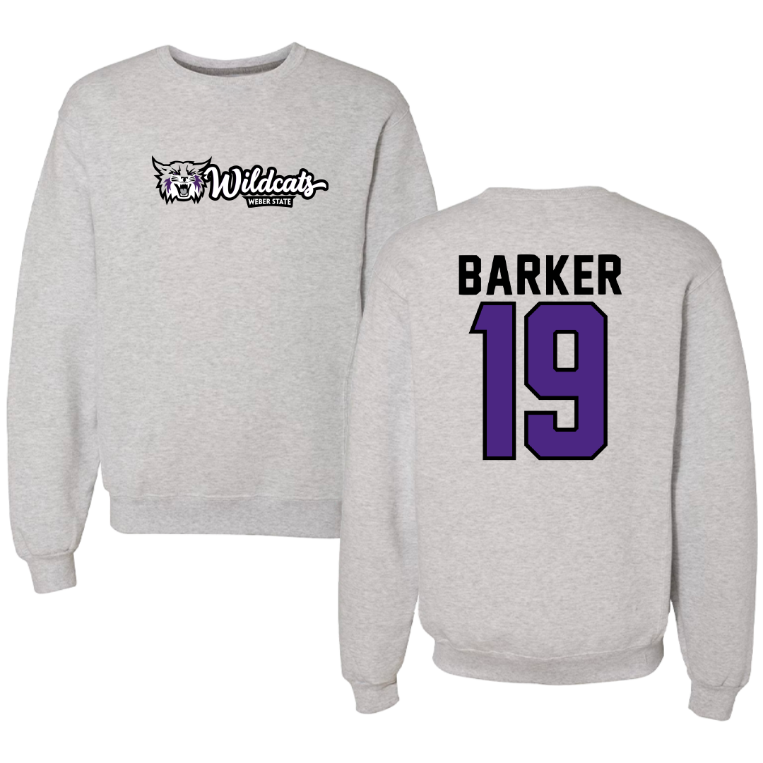 Weber State University Volleyball Gray Crewneck - #19 Stacia Barker