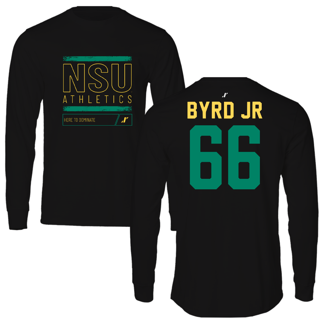 Norfolk State University Football Black Dominate Long Sleeve - #66 Vincent Byrd Jr