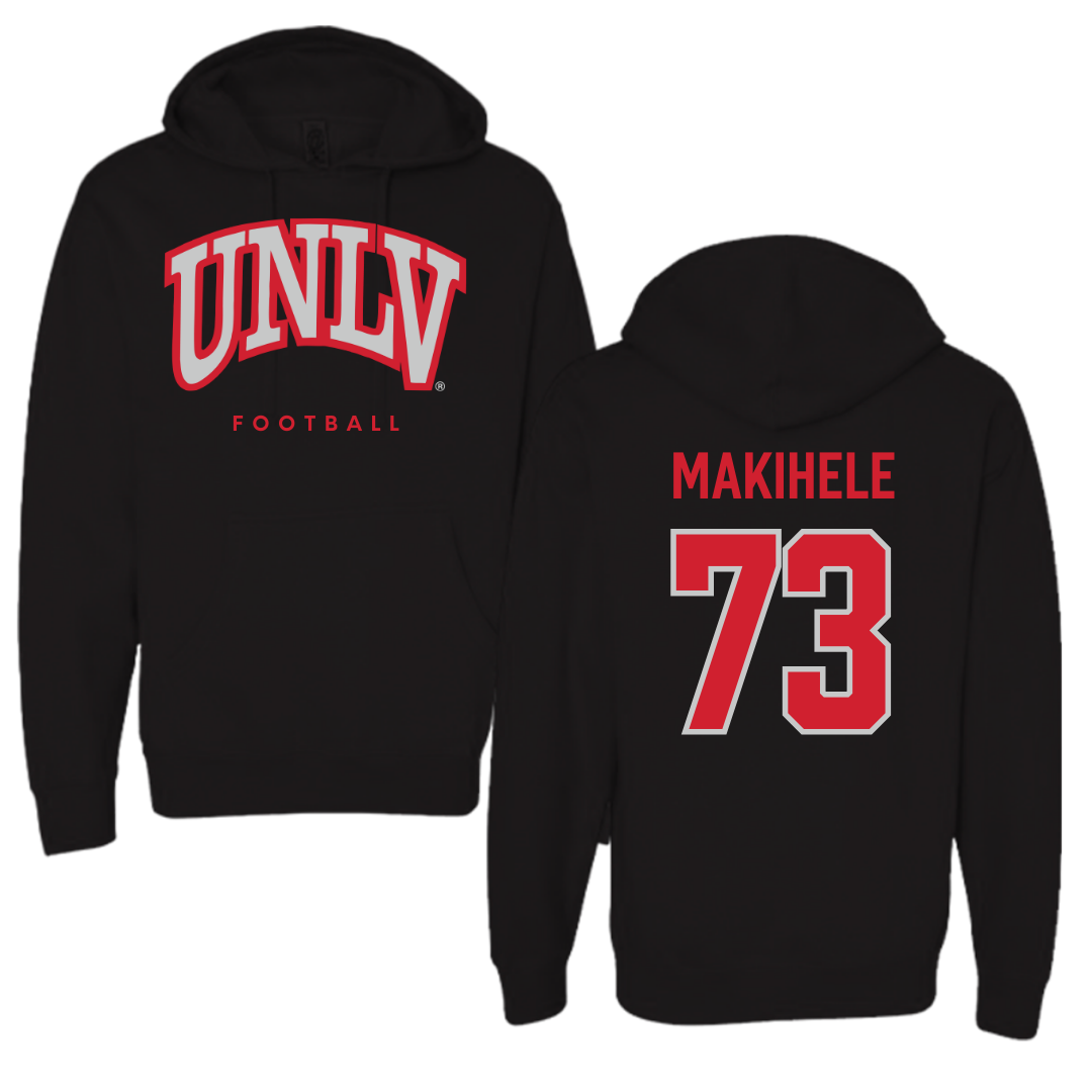 University of Nevada-Las Vegas Football Black Hoodie - #73 Alani Makihele