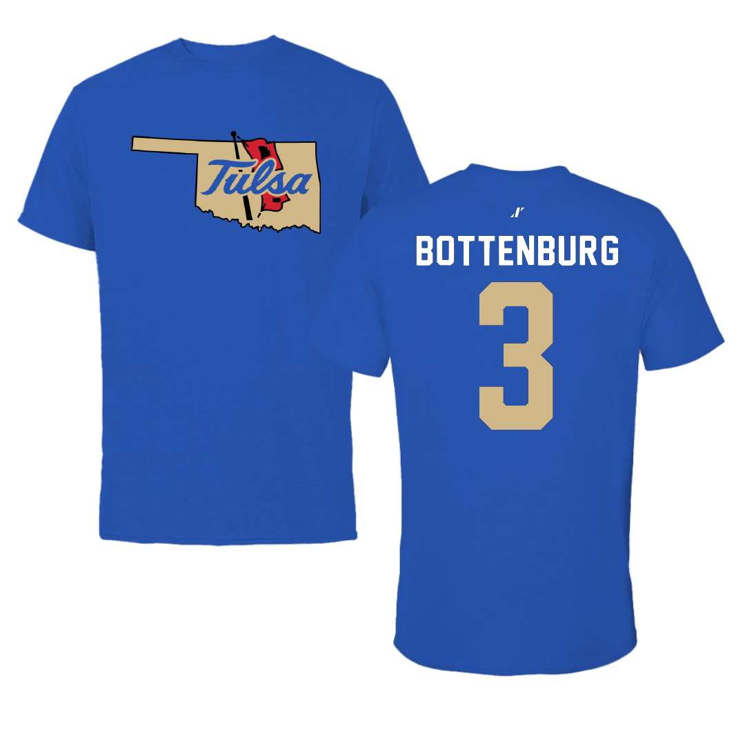 The University of Tulsa Soccer Blue State Tee - #3 Wes Bottenburg