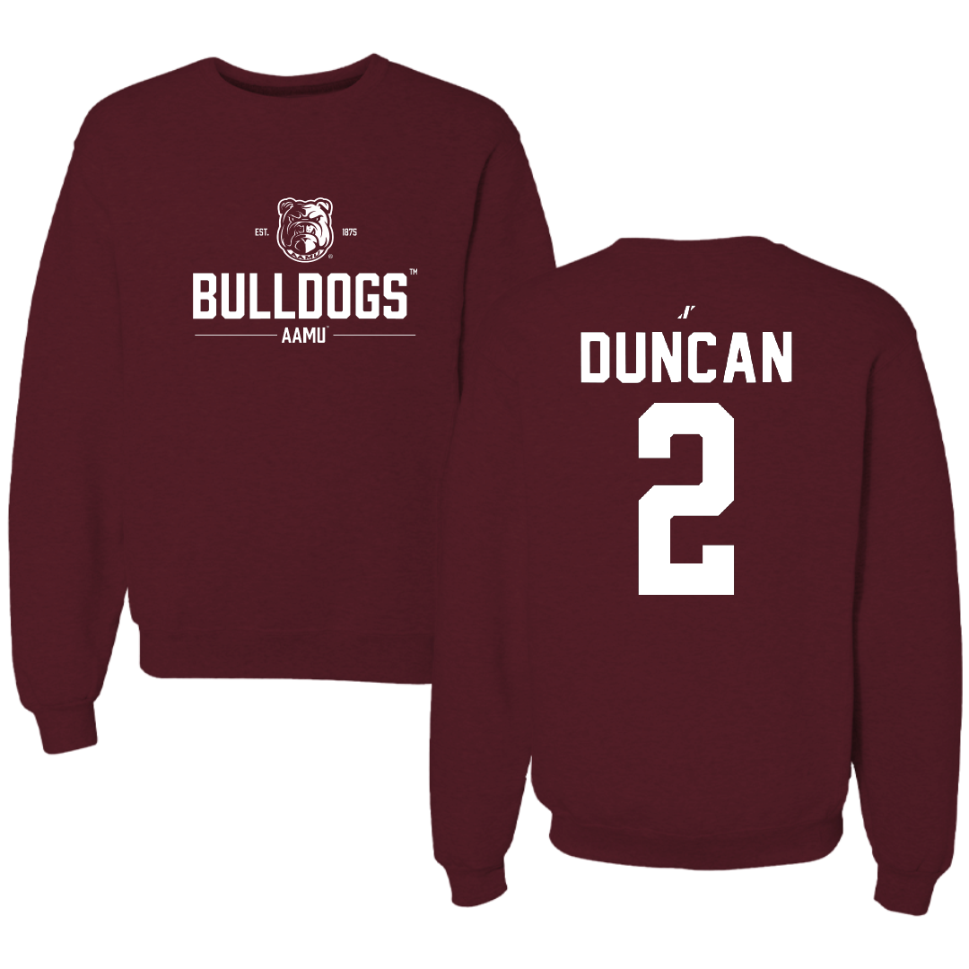 Alabama A&M University Baseball Maroon General Crewneck - #2 Kylan Duncan