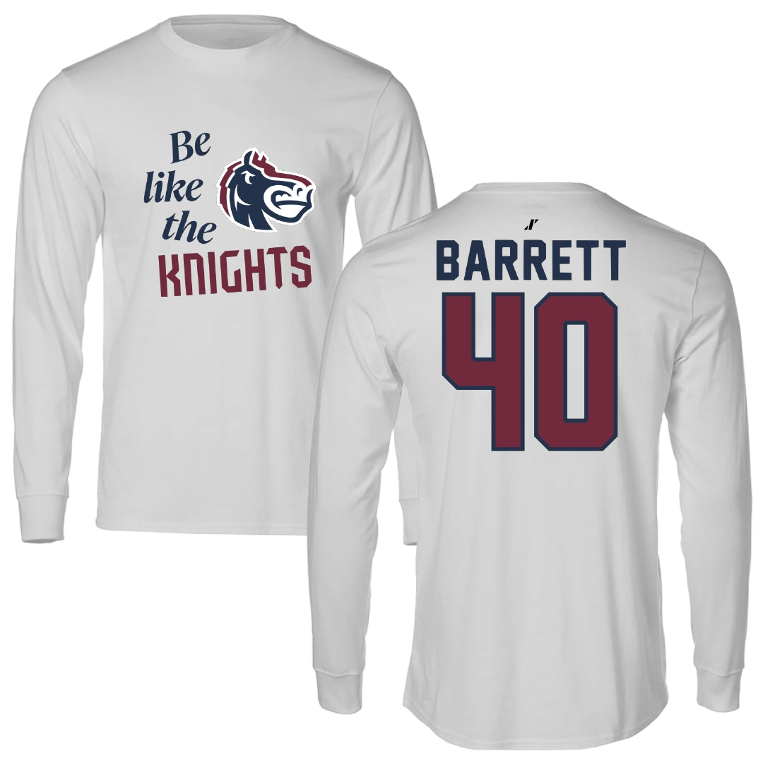 Fairleigh Dickinson University-Metropolitan Campus Baseball Light Gray Be Like Us Long Sleeve - #40 Ian Barrett