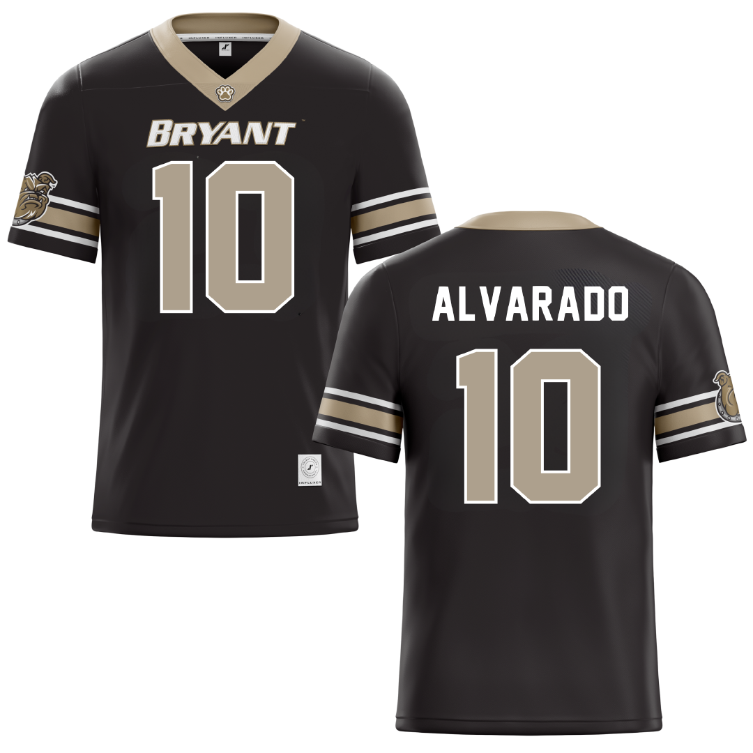 Bryant University Black Football Jersey - #10 Nicholas Alvarado
