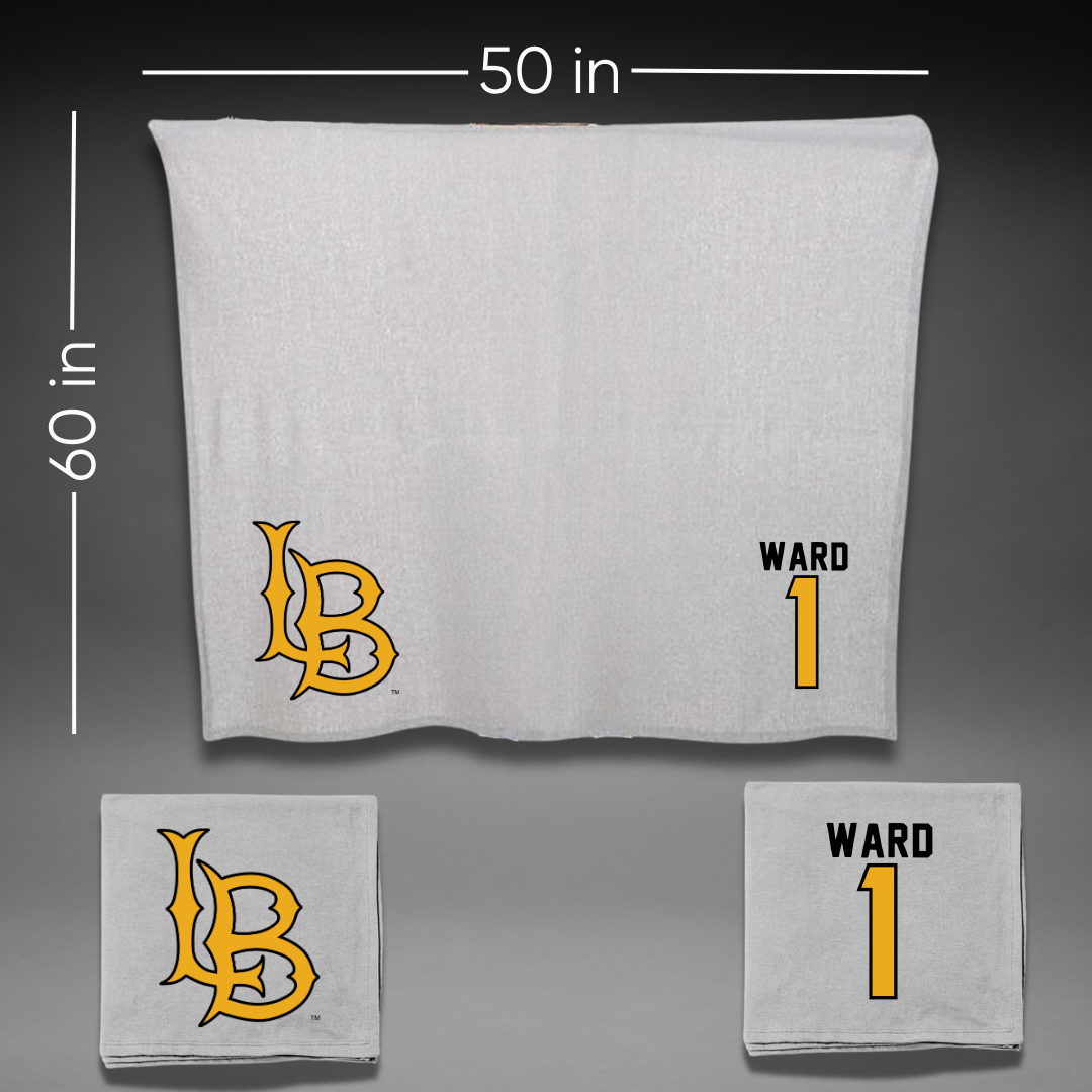 Long Beach State University Water Polo Gray Blanket - #1 Liam Ward