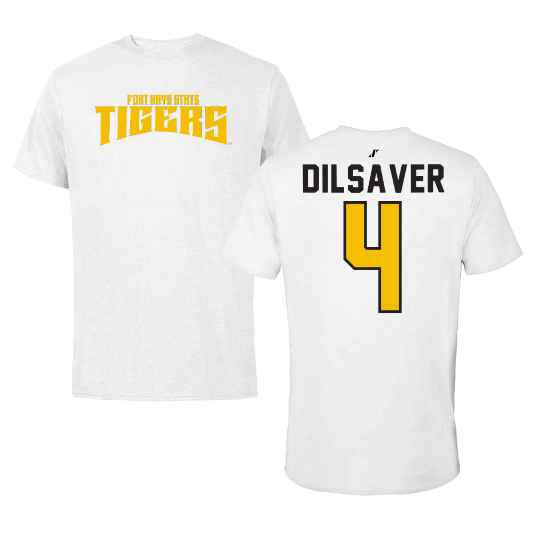 Fort Hays State University Basketball White Classic Tee - #4 Kate Dilsaver