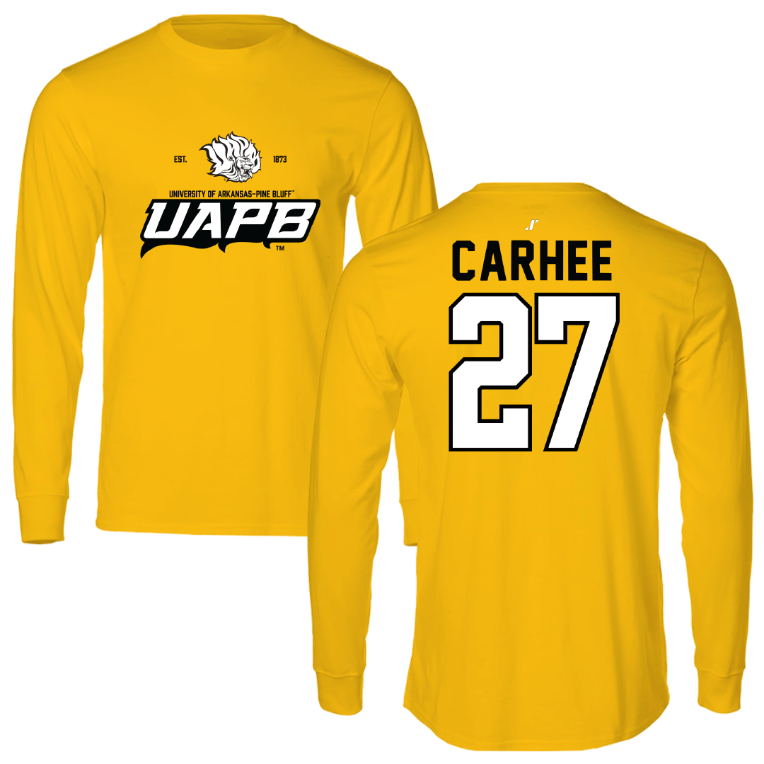 University of Arkansas-Pine Bluff Softball Gold General Performance Long Sleeve - #27 Jada Carhee