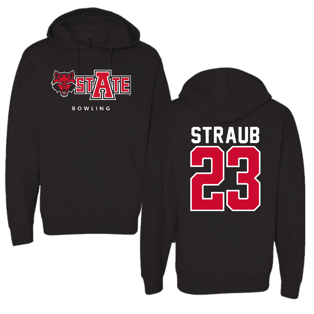 Arkansas State University Bowling Black Hoodie - #23 Melanie Straub