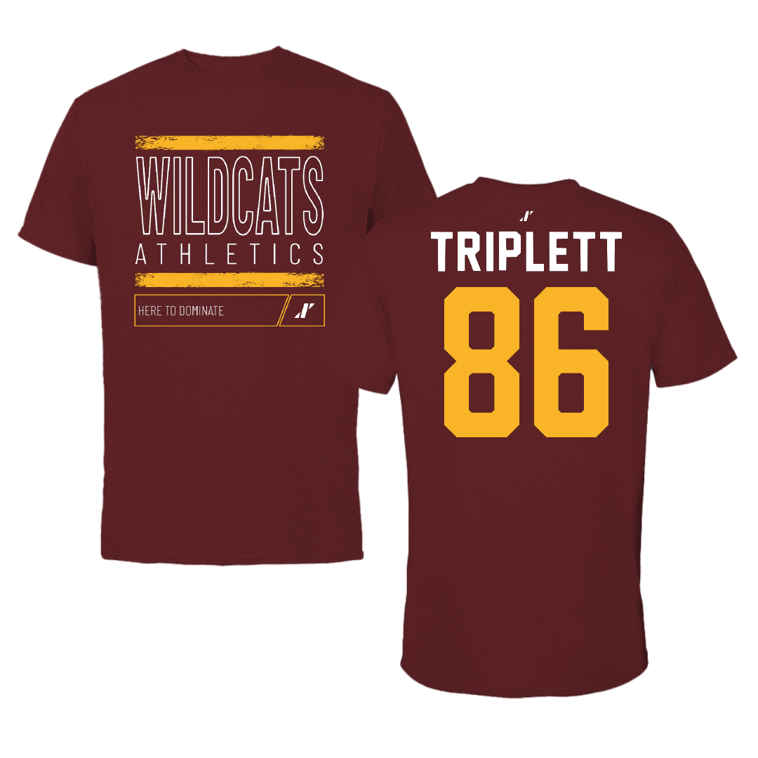 Bethune-Cookman University Football Maroon Dominate Tee - #86 Eric Triplett