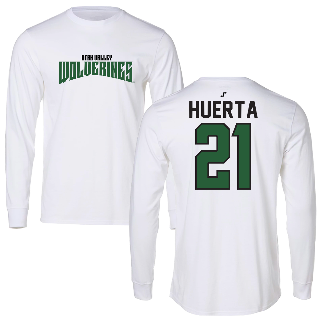 Utah Valley University Baseball White Classic Long Sleeve - #21 Alan Huerta