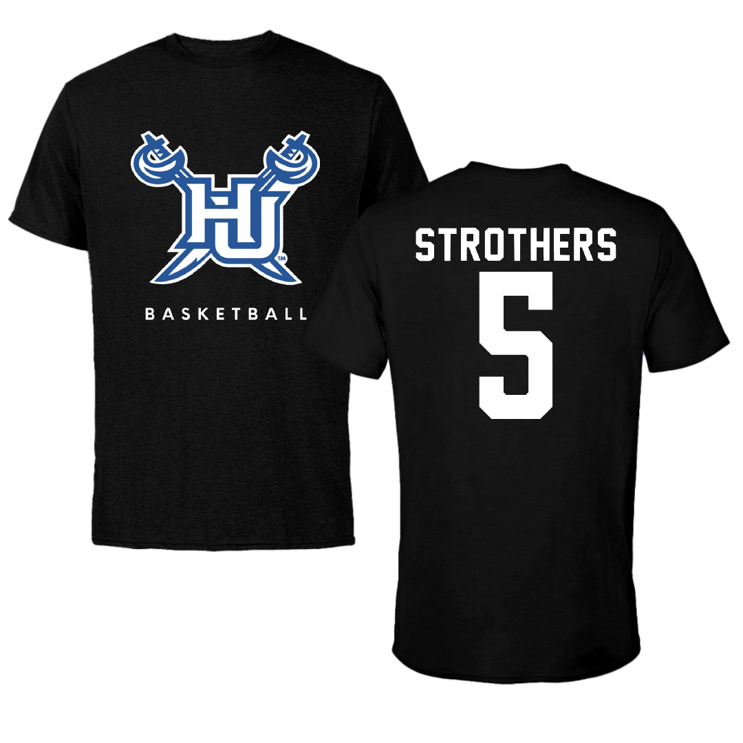 Hampton University Basketball Black Performance Tee - #5 Etienne Strothers