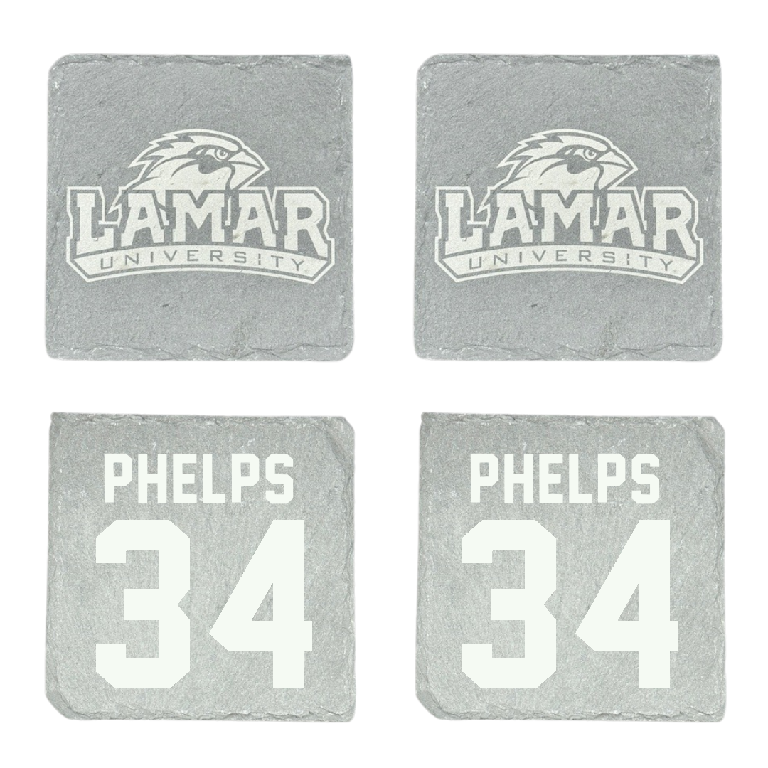 Lamar University Baseball Stone Coaster (4 Pack)  - #34 Travis Phelps
