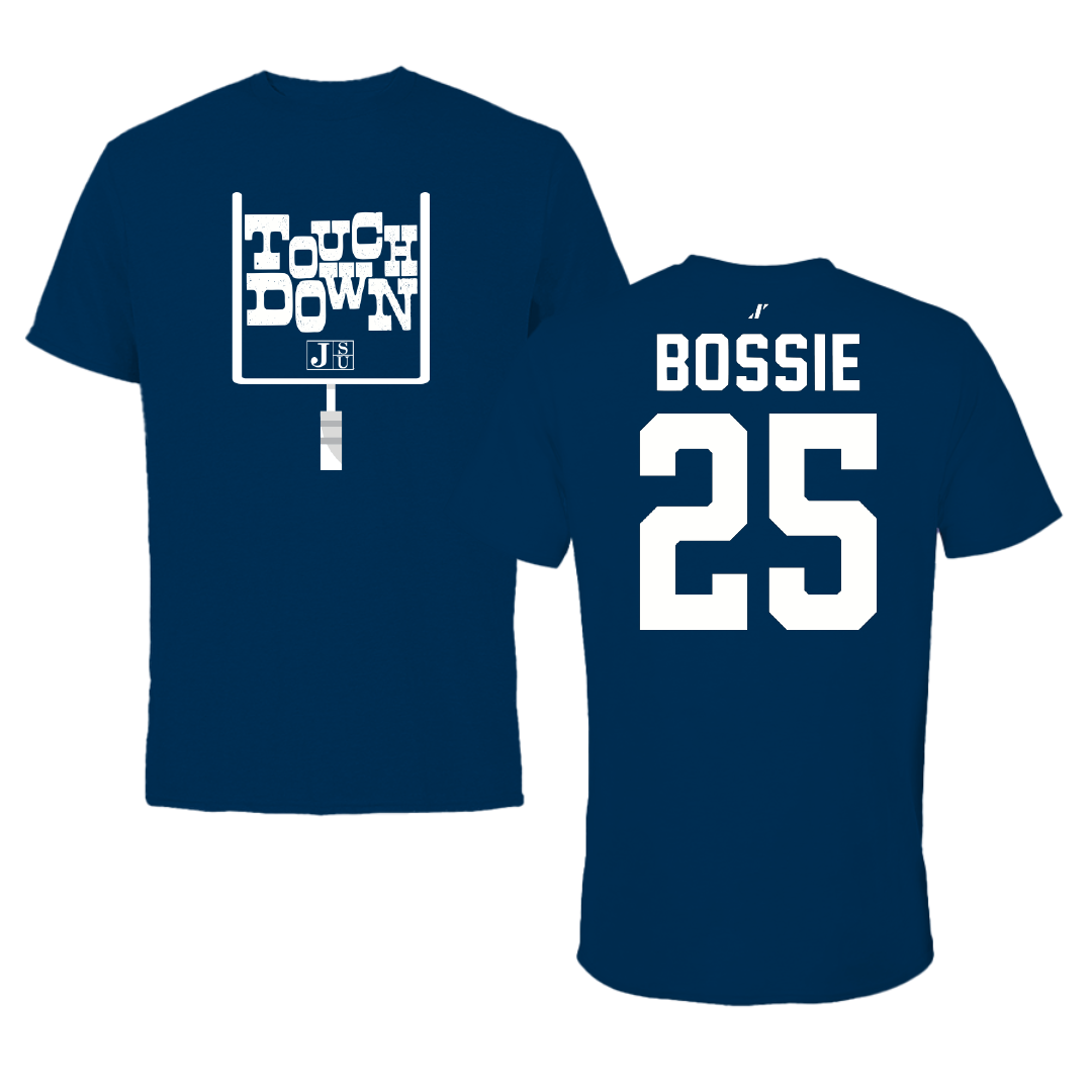 Jackson State University Football Navy Touchdown Performance Tee - #25 Jaden Bossie