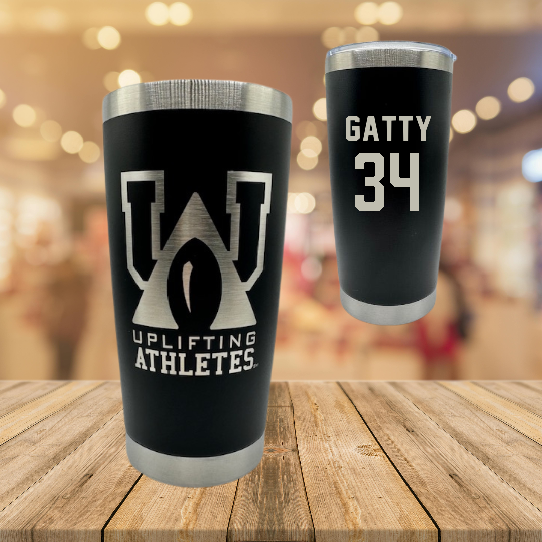 Syracuse University Basketball Black Uplifting Athletes Stainless Steel Tumbler - #34 Christopher Gatty