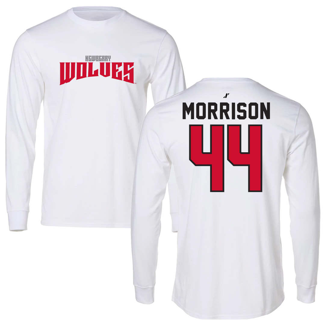 Newberry College Baseball White Classic Performance Long Sleeve - #44 Blake Morrison