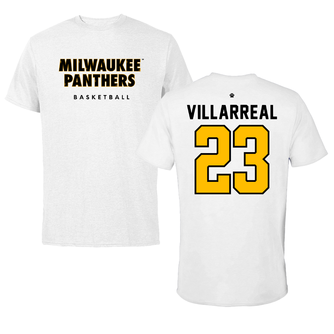 University of Wisconsin-Milwaukee Basketball White Tee - #23 Austin Villarreal