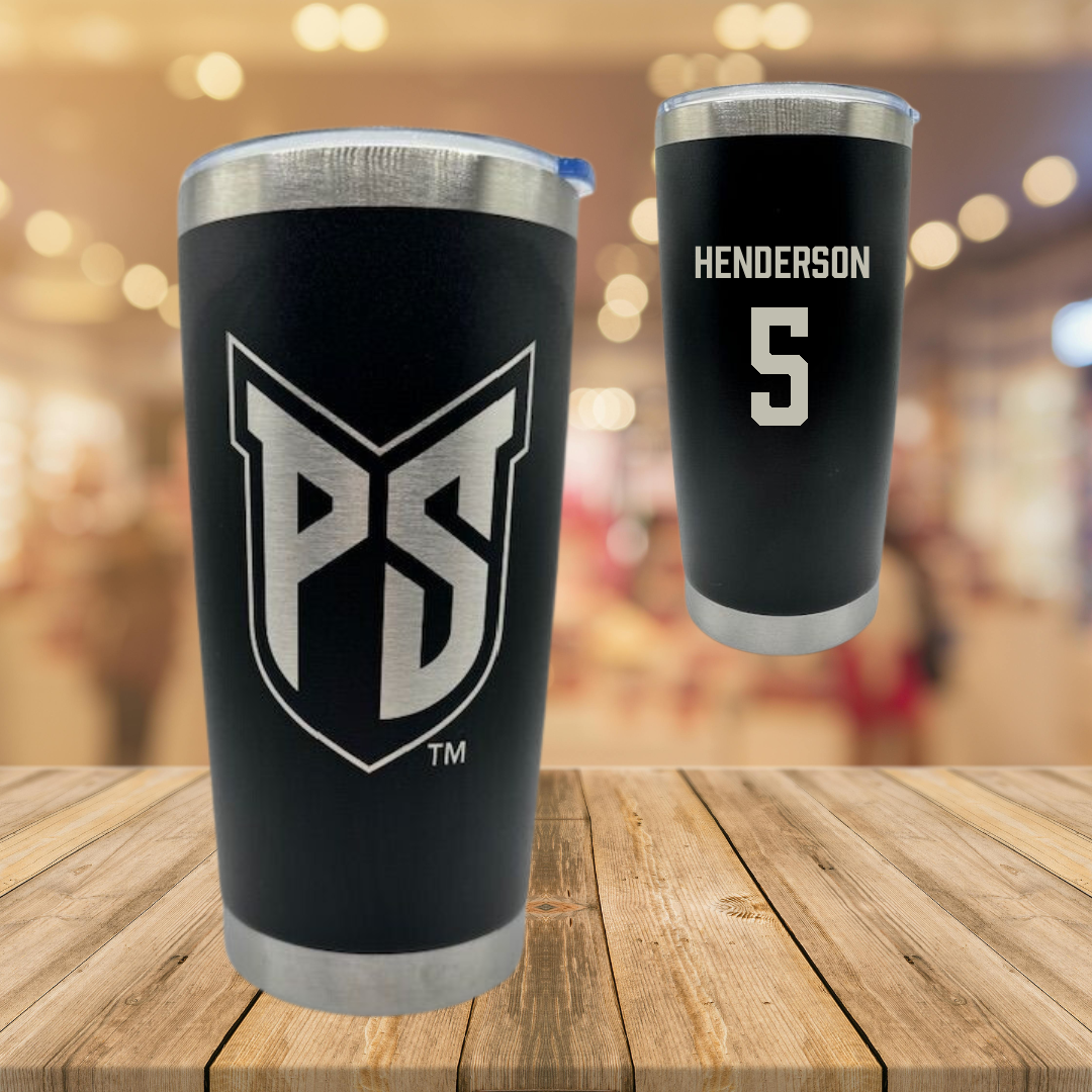 Portland State University Basketball Black Stainless Steel Tumbler - #5 Jaylin Henderson