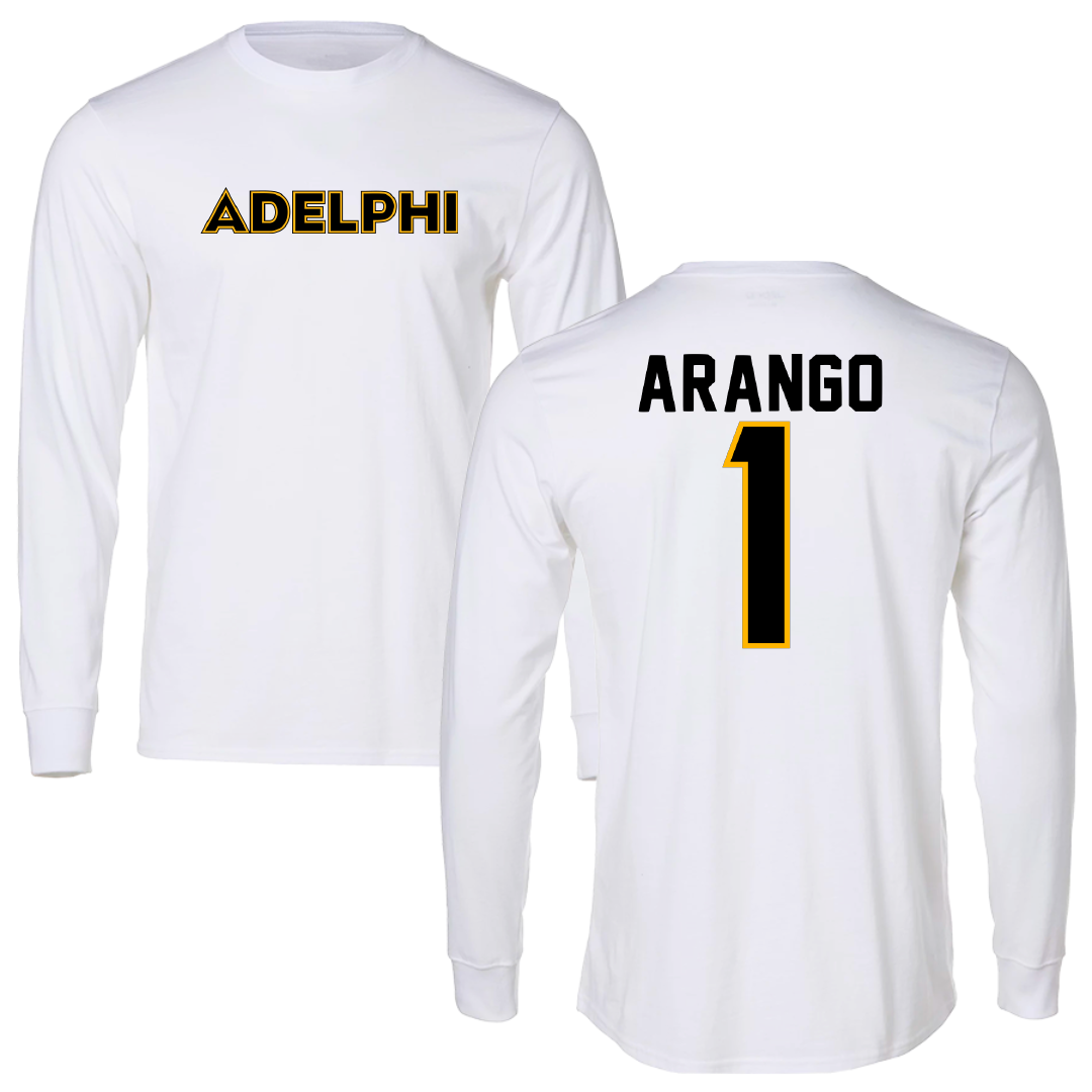 Adelphi University Soccer White Long Sleeve - #1 Santiago Arango