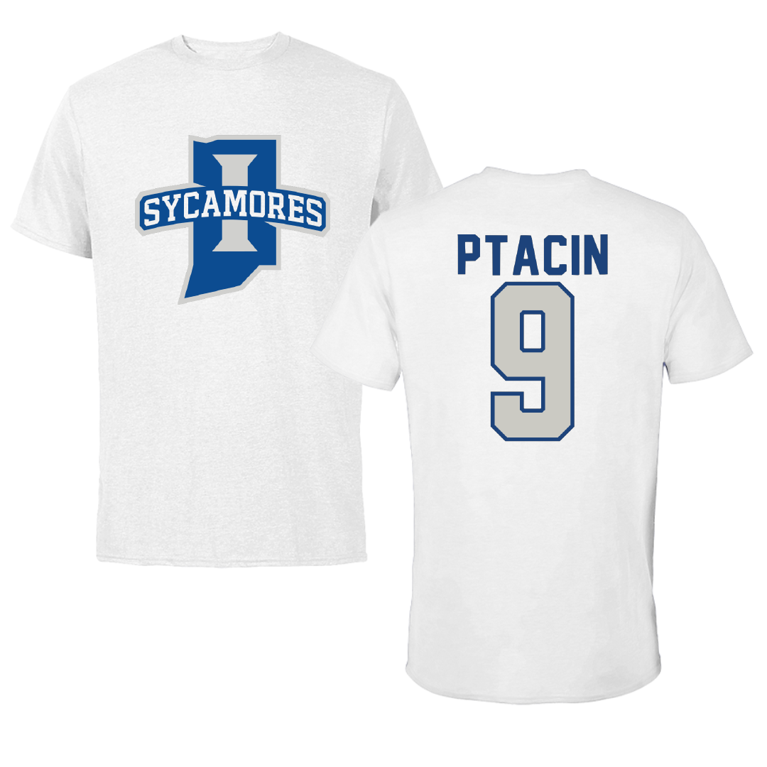 Indiana State University Volleyball White Performance Tee - #9 Anna Ptacin