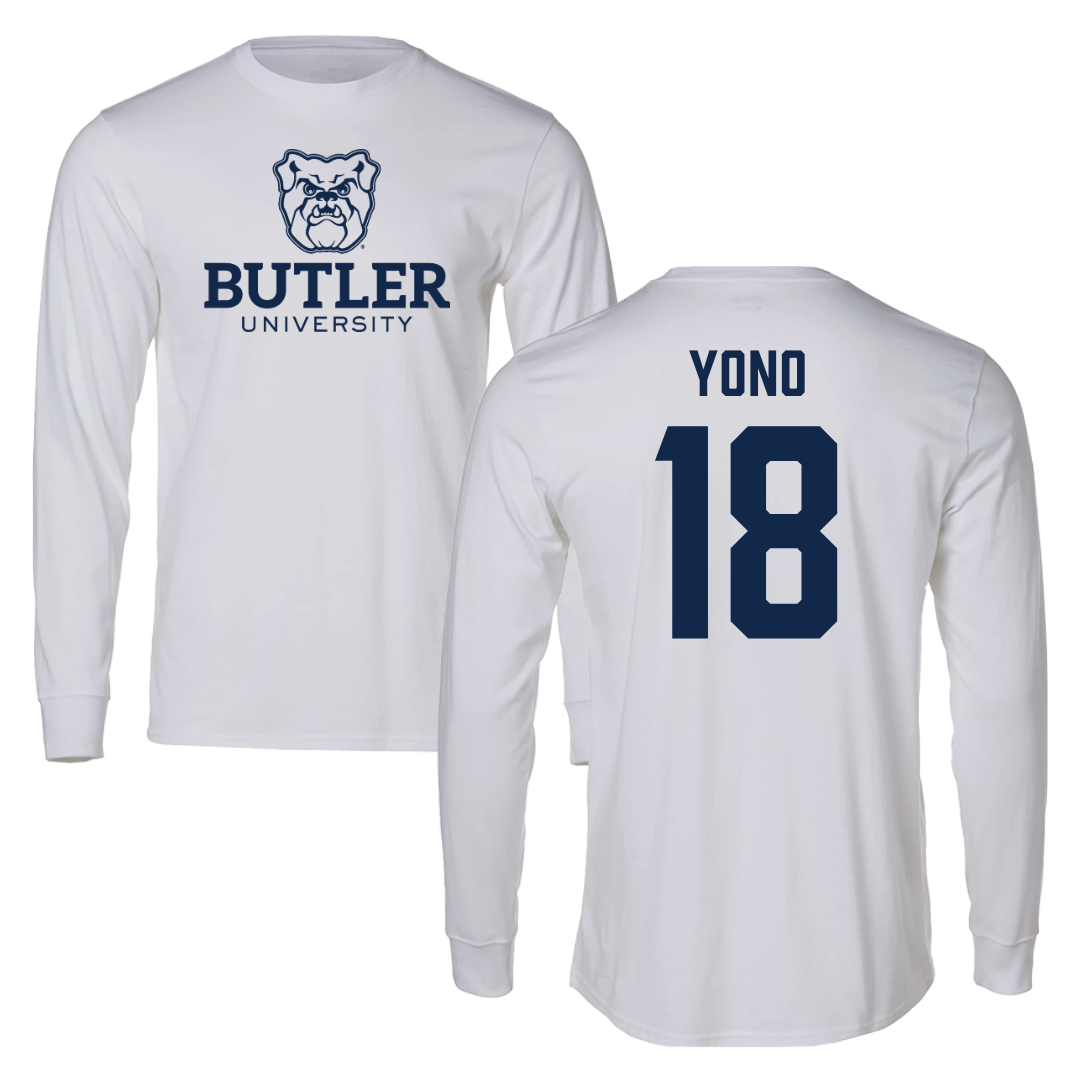 Butler University Soccer White Long Sleeve - #18 Nick Yono